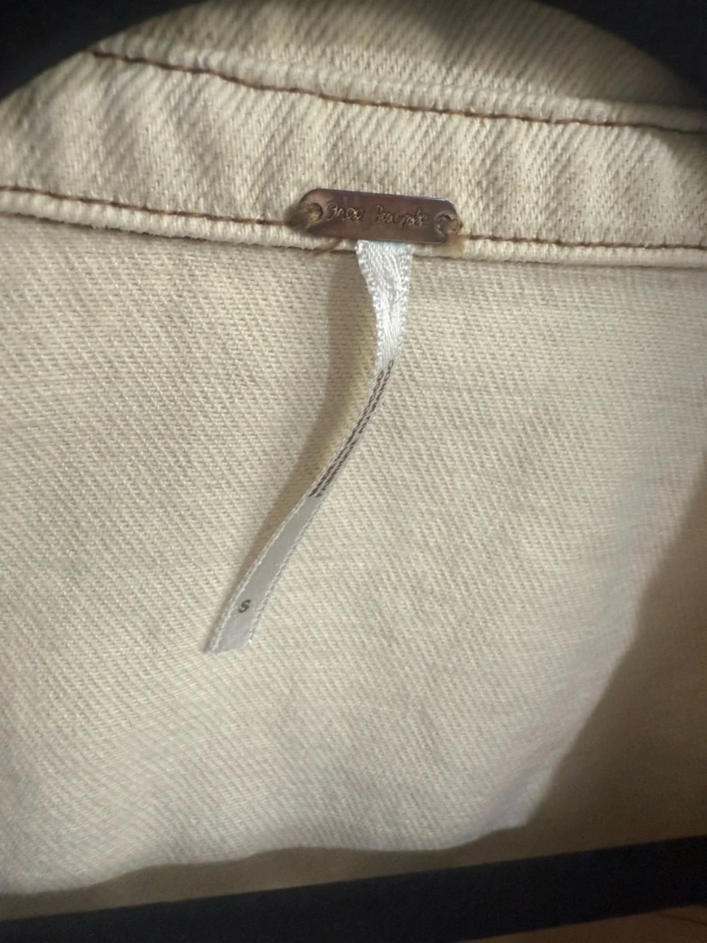 Free People Cream Denim Utility Jacket - Picture 6 of 10